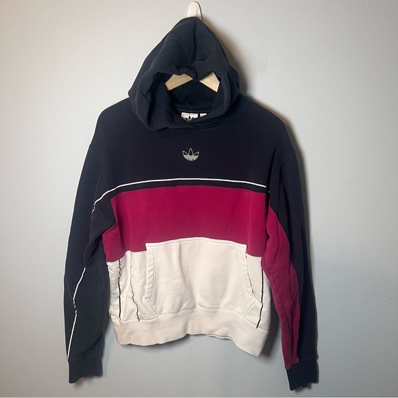 Adidas Rivalry Hoodie Men’s M Colorblock Sweatshirt Pullover Hooded Fleece - Picture 1 of 8